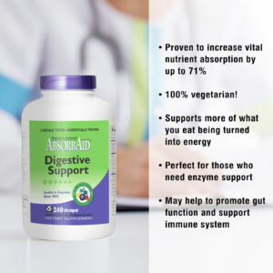 AbsorbAid Original 240 Digestive Enzyme features