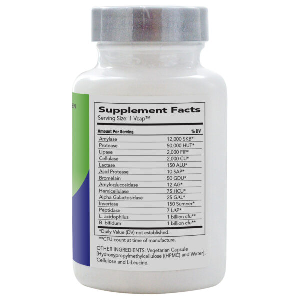 AbsorbAid Platinum 60 Digestive Enzymes bottle label