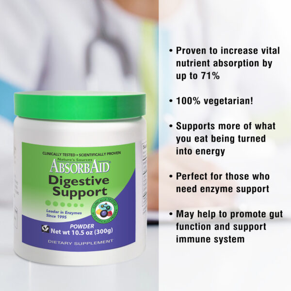 AbsorbAid Original 300g Digestive Enzyme Powder features