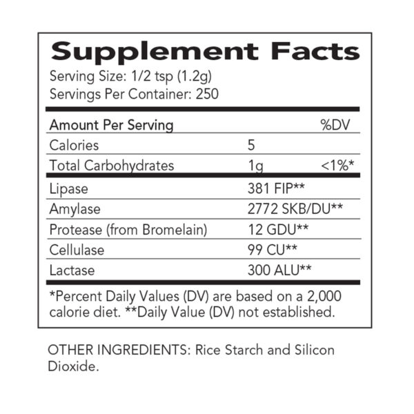 AbsorbAid Original 300g Digestive Enzyme Powder label